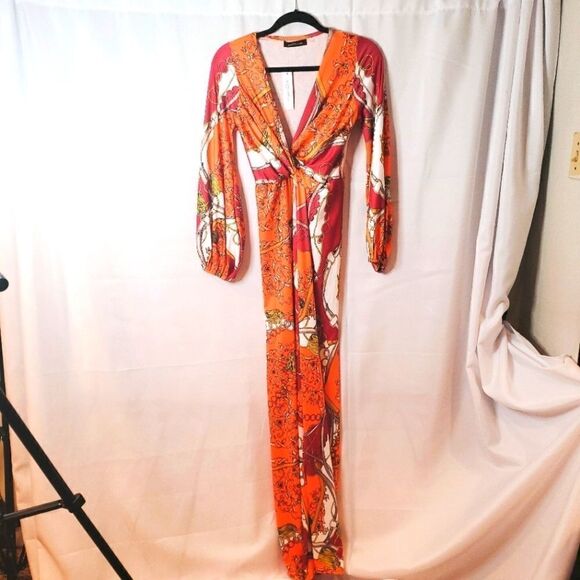 🔥Multiprint Floor Length Dress Size S🔥 - Picture 1 of 10